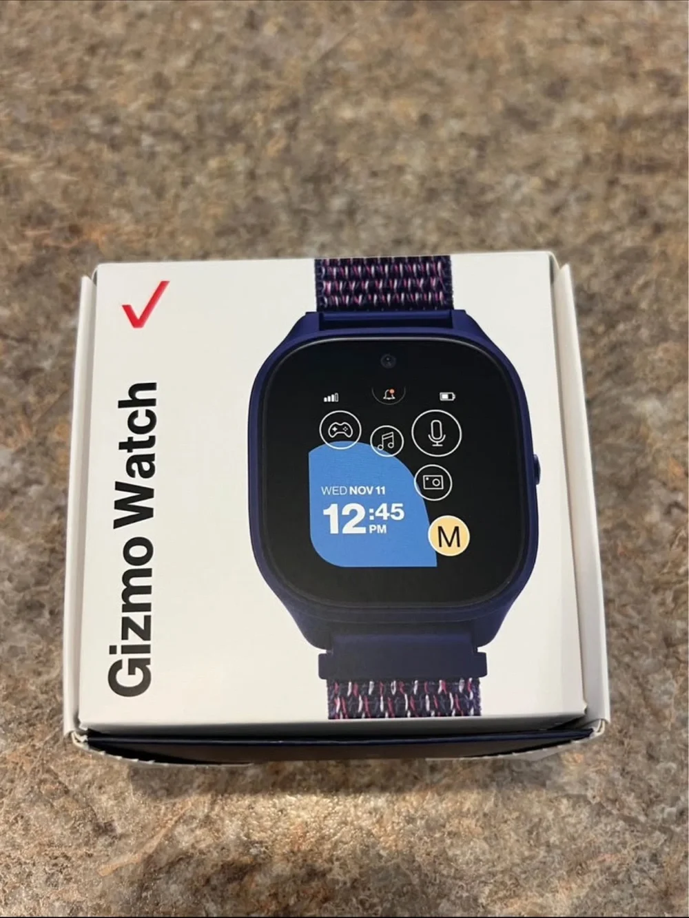 Kids Smartwatch — Navy with Patterned Woven Band
